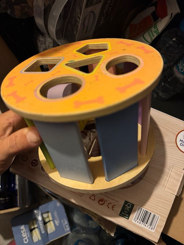 juguete bloques madera con caja