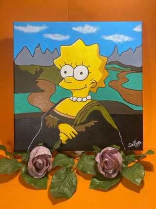 Quadro tela mona lisa simpson