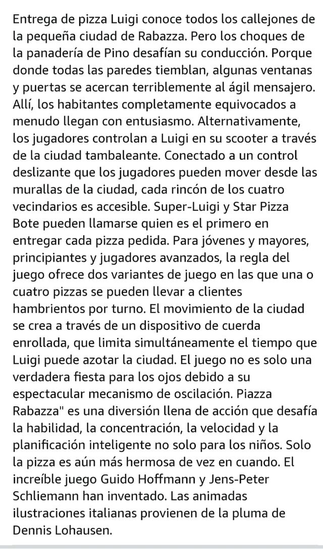 Juego de mesa pizza Rabazza