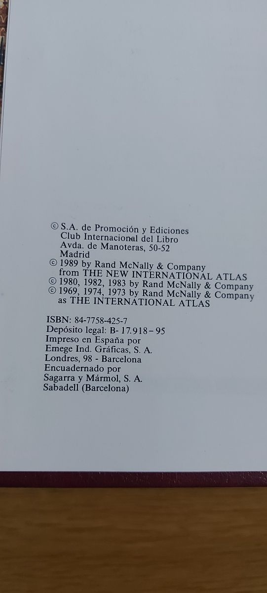 Gran Atlas Del Mundo De Rand McNally.