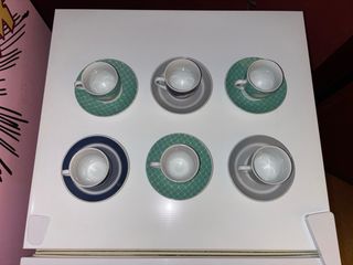 Servizio da 6 TAZZINE DA CAFFÈ+6 PIATTINI NUOVI AB