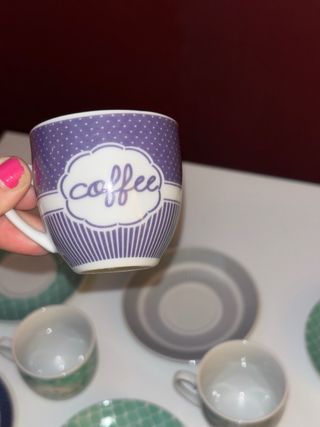 Servizio da 6 TAZZINE DA CAFFÈ+6 PIATTINI NUOVI AB