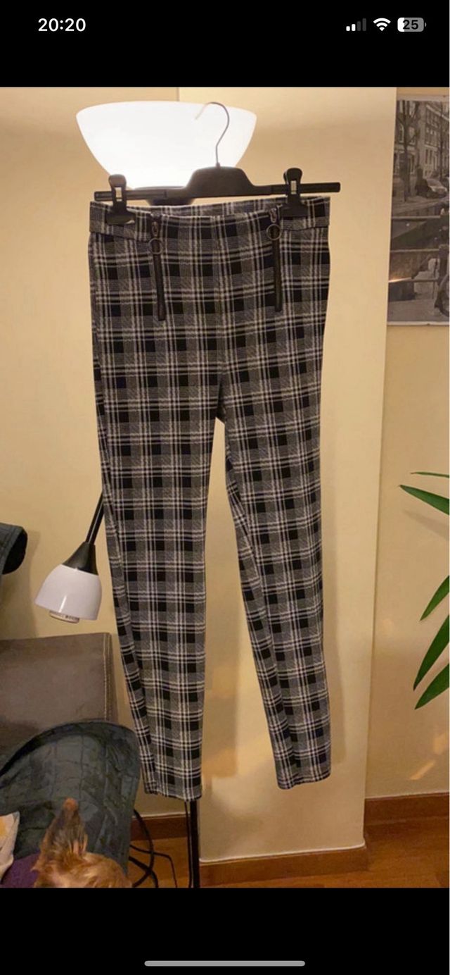 Legging de cuadros blanco y negro Stradivarius