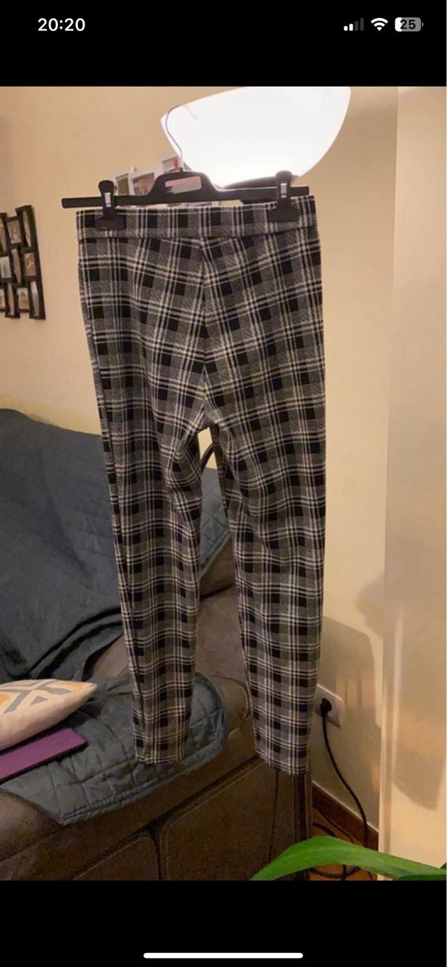 Legging de cuadros blanco y negro Stradivarius