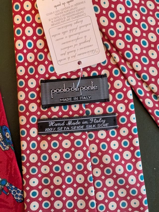 Set 4 cravatte seta vintage anni 70