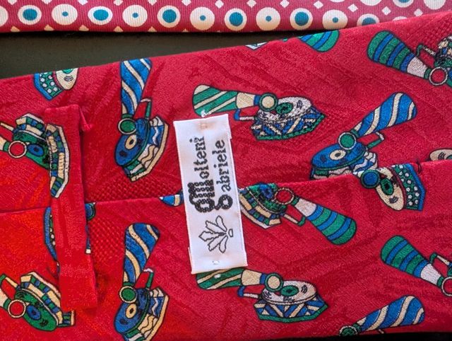 Set 4 cravatte seta vintage anni 70