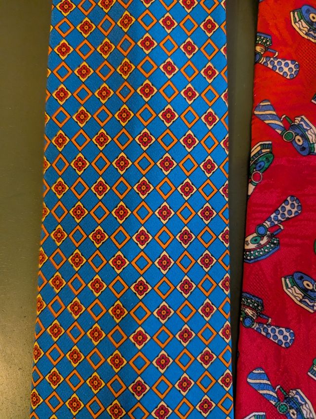 Set 4 cravatte seta vintage anni 70