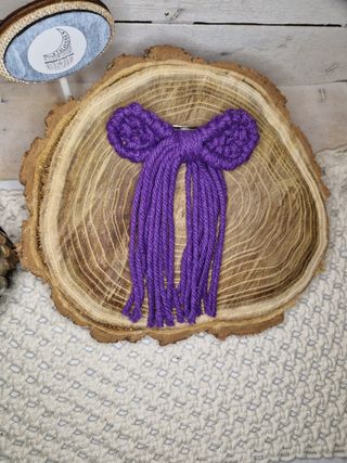 Clip capelli fiocco viola Macramé