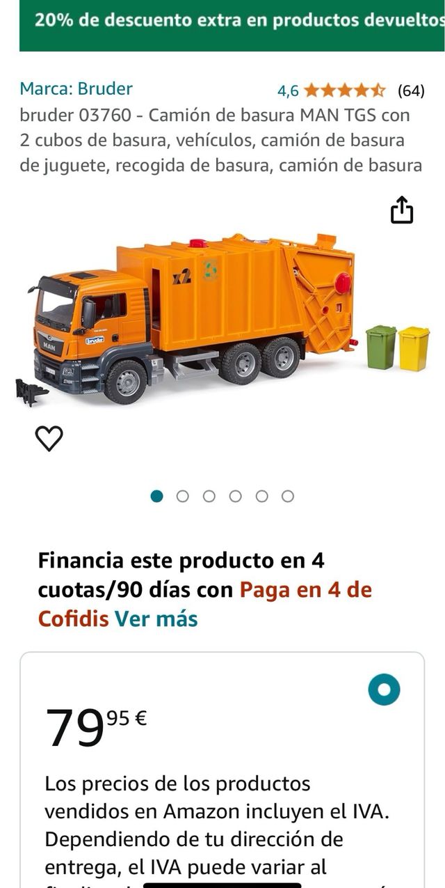 Camión basura juguete