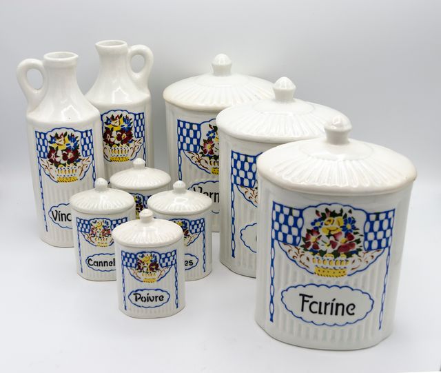 Juego botes cocina en ceramica francesa