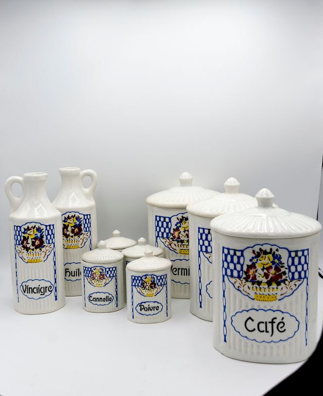 Juego botes cocina en ceramica francesa