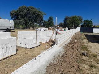Valla y muro de bloque de hormigón
