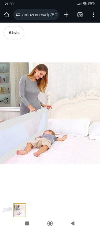Barrera protección cama para bebes 