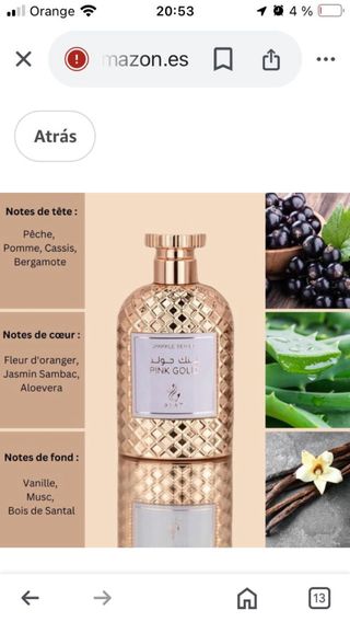 Perfume femenino PINK GOLD, marca AYAT