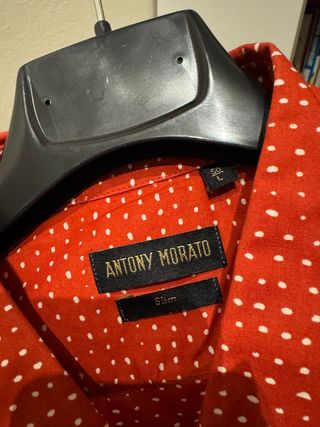 Camicia uomo manica corta rosso pois Antony Morato