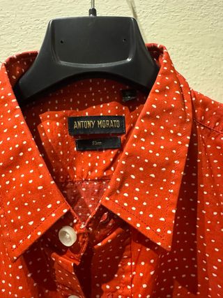 Camicia uomo manica corta rosso pois Antony Morato