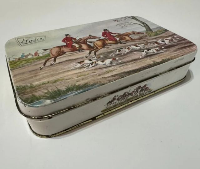 Caja metalica vintage pastillas de café y leche