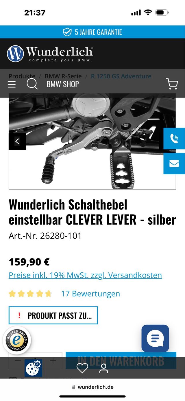 Pedal de cambios wunderlich bmw 1200/1250 gs adv 