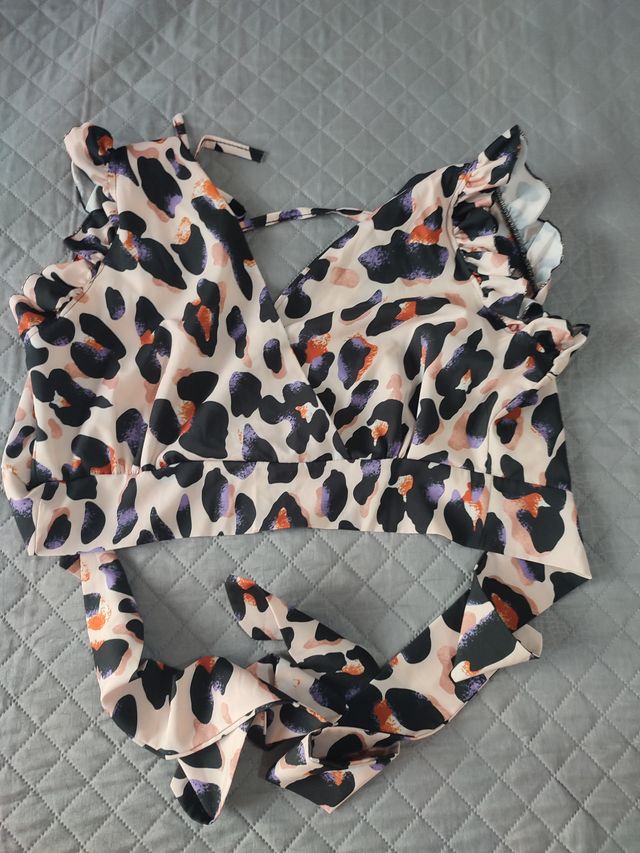 Camicetta leopardato multicolore