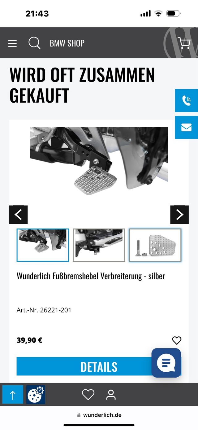 Pedal de freno wunderlich bmw 1200/1250 gs adv 