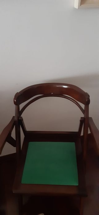 Silla plegable madera verde