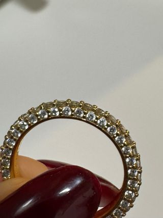Anillo PANDORA Fila en Pavé Plata Oro Talla 50
