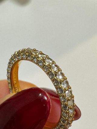 Anillo PANDORA Fila en Pavé Plata Oro Talla 50
