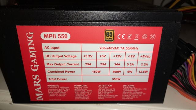 Nueva: Fuente de alimentación MARS GAMING MPII 550