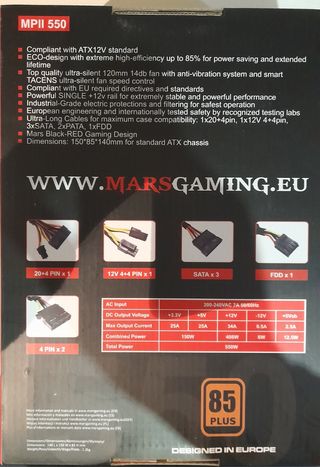 Nueva: Fuente de alimentación MARS GAMING MPII 550