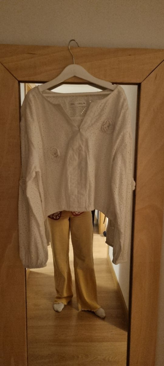 Camisa blanca de topos niña 