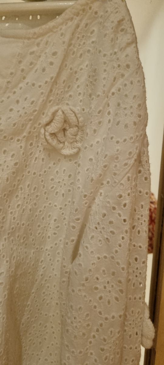 Camisa blanca de topos niña 