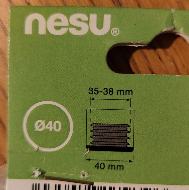 4 Tapones Tubo Redondo 40mm