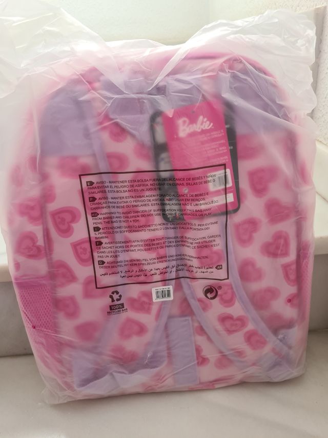 Barbie. Mochila Rosa. Safta. Sin estrenar