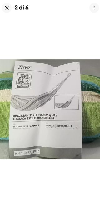 Amaca crivit nuovo con cartellino blu o verde