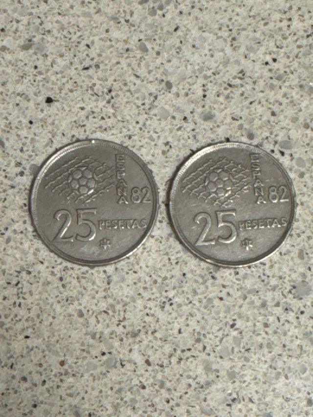 Monedas de 25 pesetas de 1980
