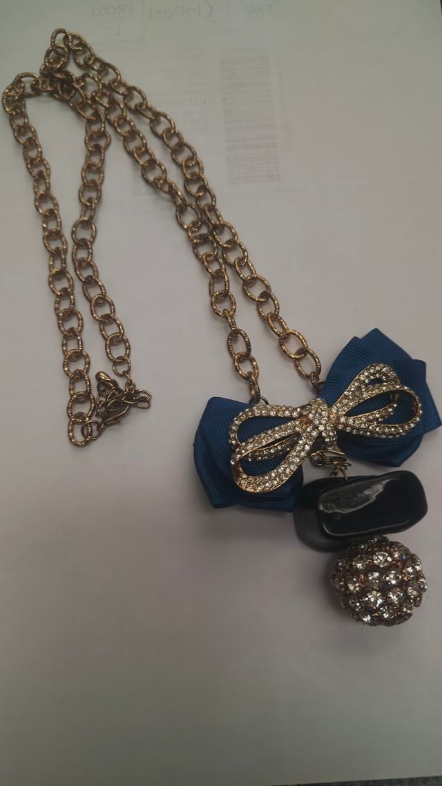 Collana donna con fiocco di strass