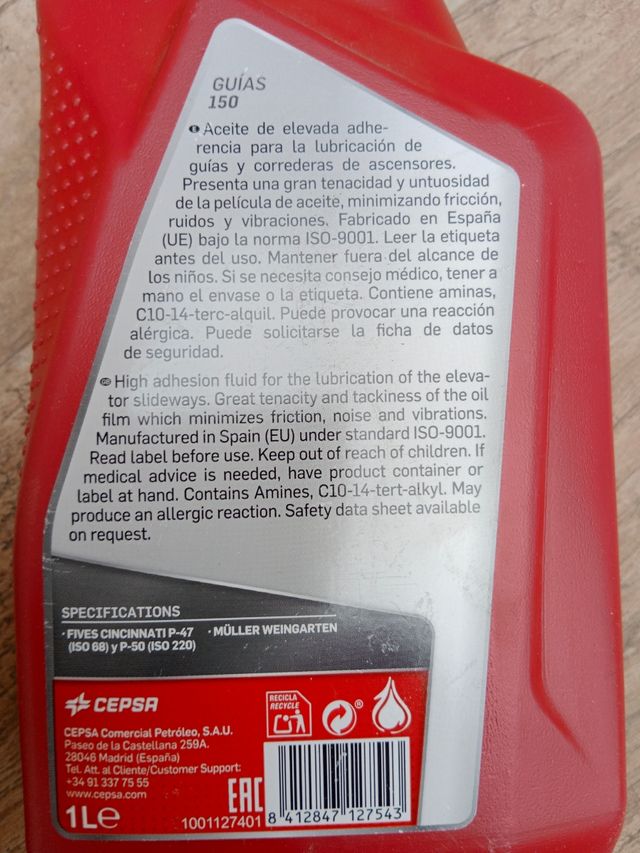 Aceite especial para guias