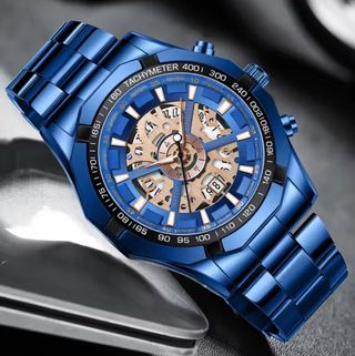 Reloj inox azul nuevo hombre