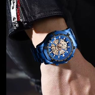 Reloj inox azul nuevo hombre