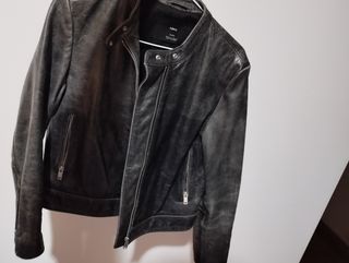 Cazadora cuero Mango