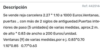 Puertas, ventanas, rejas + de un siglo