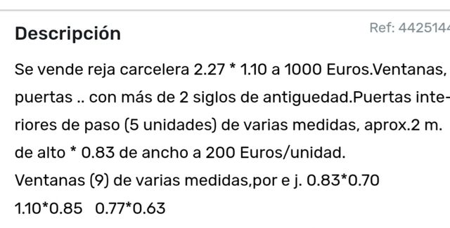 Puertas, ventanas, rejas + de un siglo