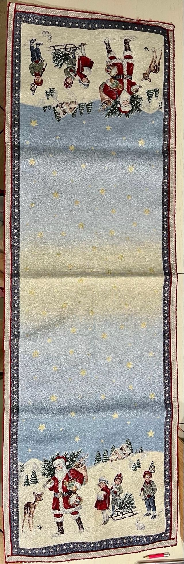 Runner grande laminato natalizio fatto a mano