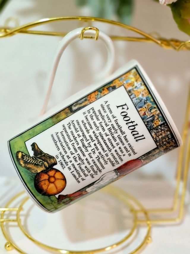 Taza de café Vintage con la  historia del fútbol