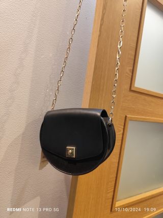 Bolso Zara de ante , negro