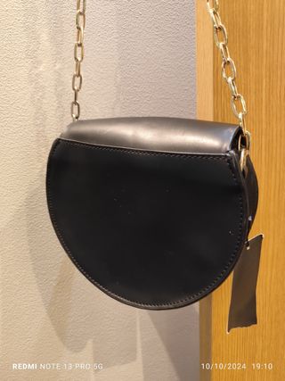 Bolso Zara de ante , negro