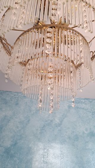 Lampara de araña, cristal,