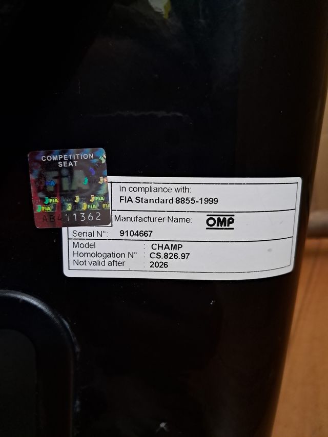 Baquets omp homologados