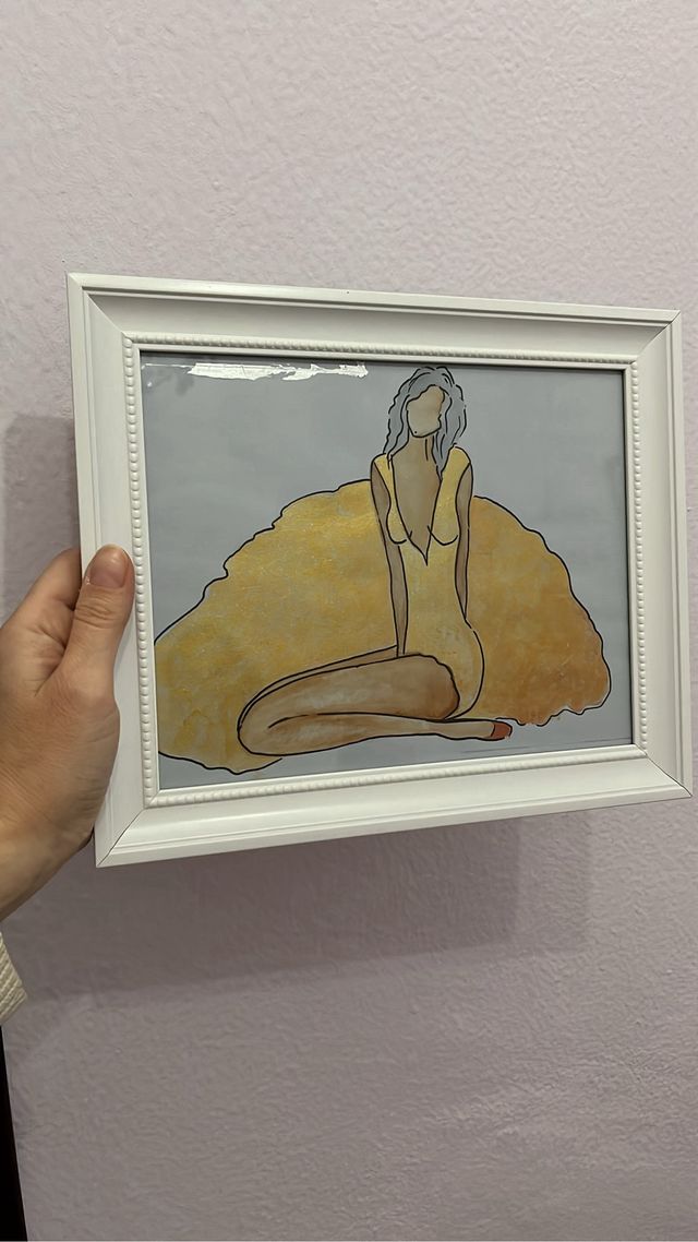 Cuandro acuerela con marco