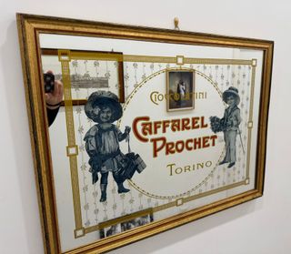 VINTAGE anni 80 - Specchio pubblicitario CAFFAREL